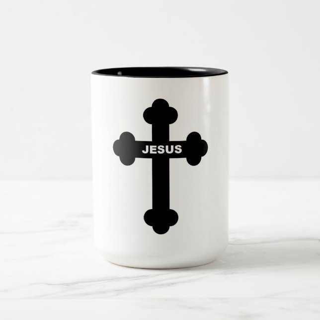 CANECA DE CAFÉ EM DOIS TONS JESUS CROSS (Centro)