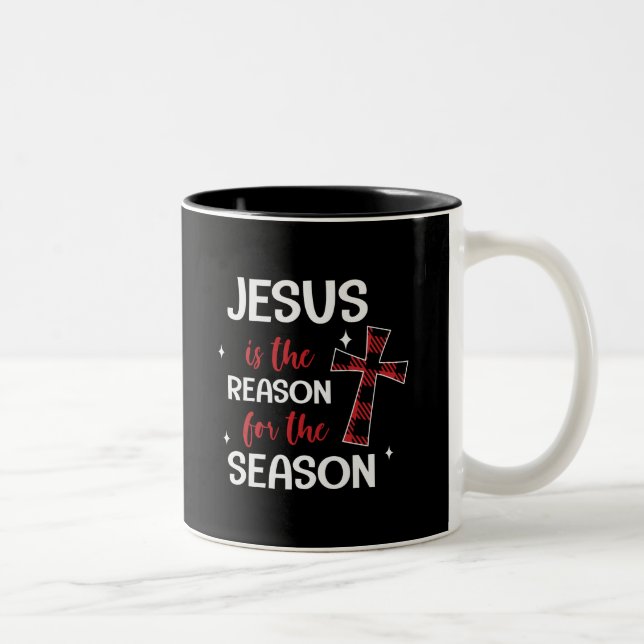 Caneca De Café Em Dois Tons Jesus É A Razão Da Época (Direita)