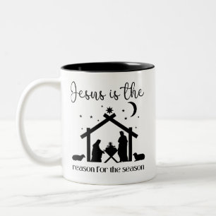 Caneca De Café Em Dois Tons Jesus é a razão da época do Natal Jesus
