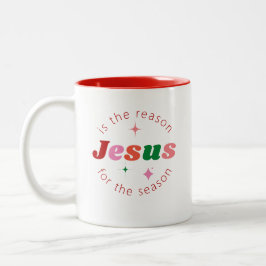 Caneca De Café Em Dois Tons Jesus é a razão do Natal Festivo
