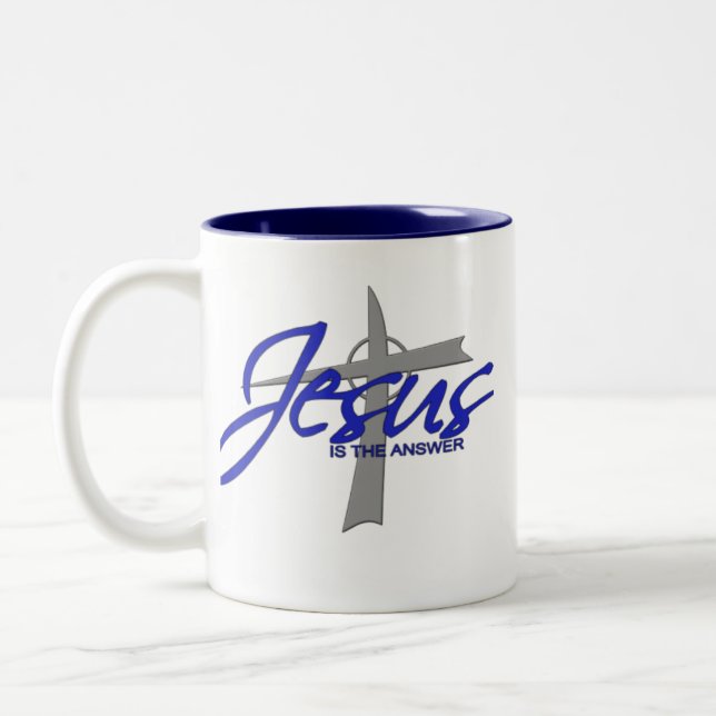 Caneca De Café Em Dois Tons Jesus é a resposta (Esquerda)