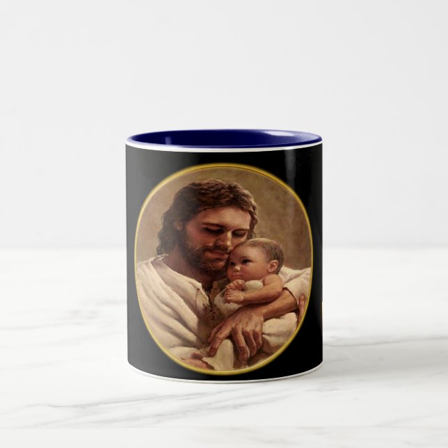 Caneca De Café Em Dois Tons Jesus e criança (Centro)
