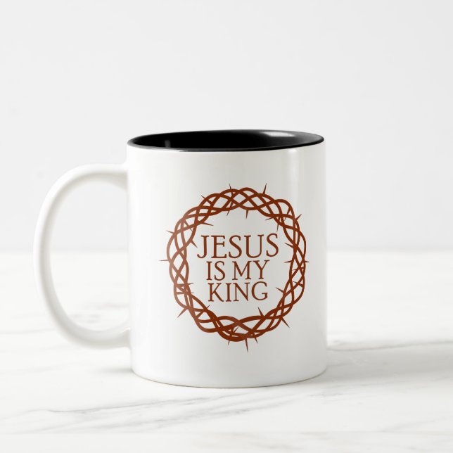 Caneca De Café Em Dois Tons Jesus é meu rei (Esquerda)