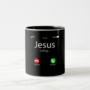 Caneca De Café Em Dois Tons Jesus Está Chamando Cristão