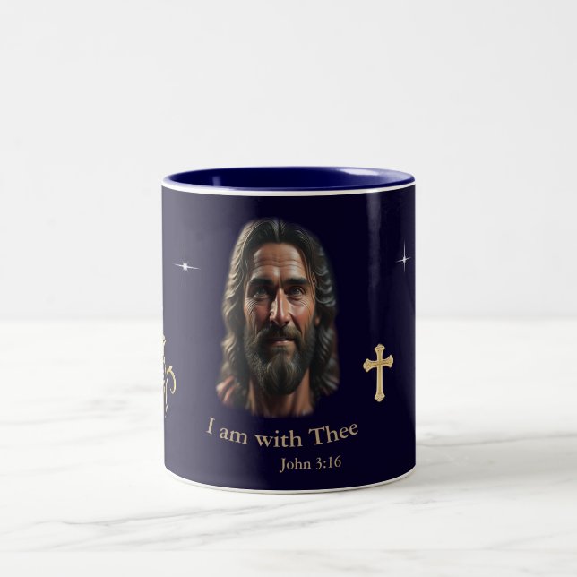 Caneca De Café Em Dois Tons Jesus está com você (Centro)