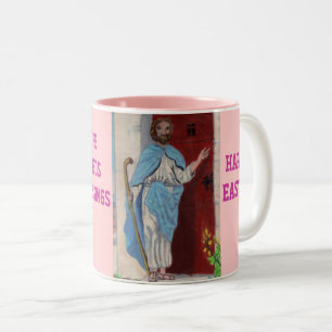 CANECA DE CAFÉ EM DOIS TONS JESUS KNOCKS PÁSCOA
