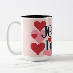 Caneca De Café Em Dois Tons Jesus me ama