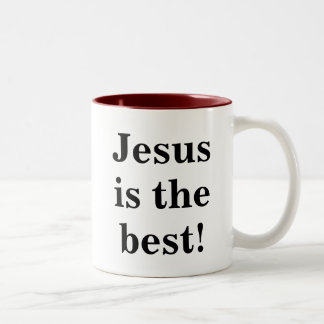 Caneca De Café Em Dois Tons Jesus morreu para que mim   Jesus é o melhor!