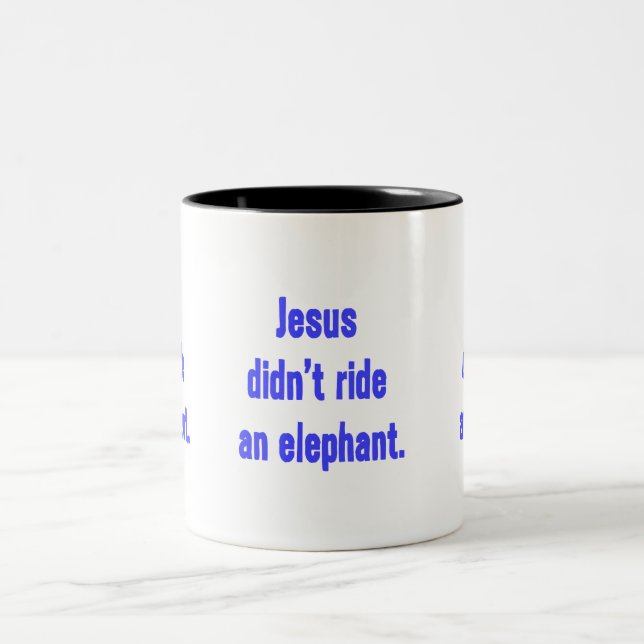 Caneca De Café Em Dois Tons Jesus Não Montou Elefante (Centro)