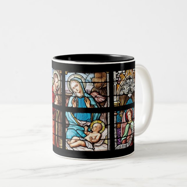 Caneca De Café Em Dois Tons Jesus Natividade (Frente Esquerda)