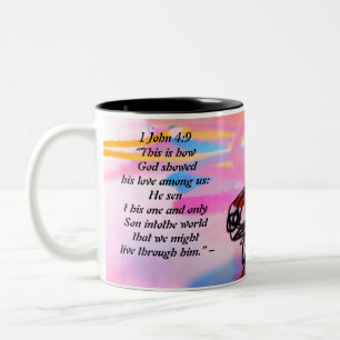 Caneca De Café Em Dois Tons jesus nos ama