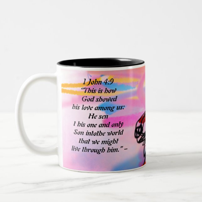 Caneca De Café Em Dois Tons jesus nos ama (Esquerda)