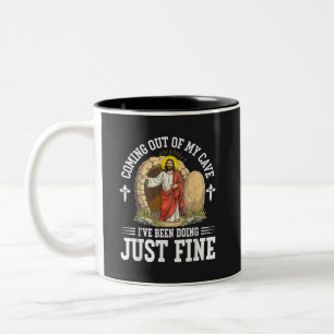 Caneca De Café Em Dois Tons Jesus Saindo Da Minha Caverna