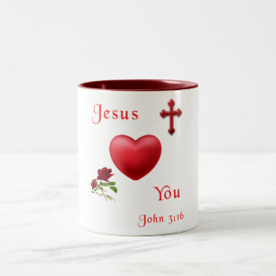 Caneca De Café Em Dois Tons jesus te ama