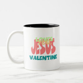 CANECA DE CAFÉ EM DOIS TONS JESUS TE AMA, NAMORADOS