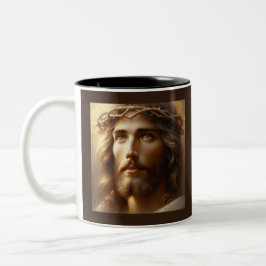 Caneca De Café Em Dois Tons Jesus Vestindo a Coroa dos Espórons