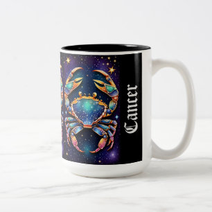 Caneca De Café Em Dois Tons Jewel Galaxy Zodiac Cancer