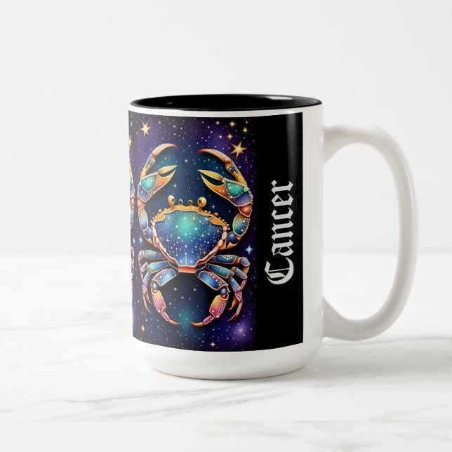 Caneca De Café Em Dois Tons Jewel Galaxy Zodiac Cancer (Direita)