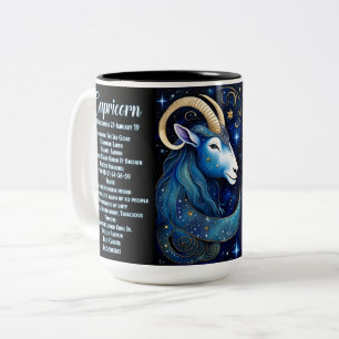 Caneca De Café Em Dois Tons Jewel Galaxy Zodiac Capricórnio Personalizado