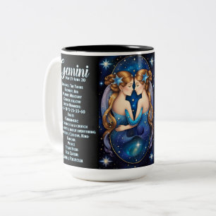 Caneca De Café Em Dois Tons Jewel Galaxy Zodiac Gemini Personalizado