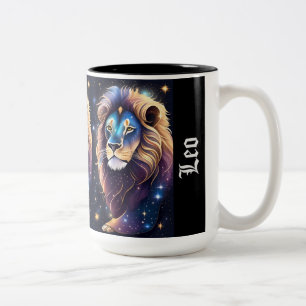 Caneca De Café Em Dois Tons Jewel Galaxy Zodiac Leo
