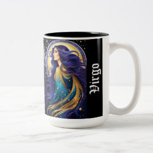Caneca De Café Em Dois Tons Jewel Galaxy Zodiac Virgo