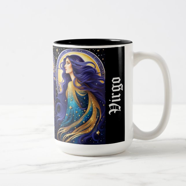 Caneca De Café Em Dois Tons Jewel Galaxy Zodiac Virgo (Direita)