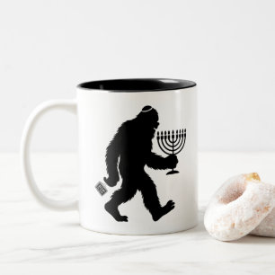 Caneca De Café Em Dois Tons Jewish Bigfoot Hanukkah Chanukah Humor Hilarious