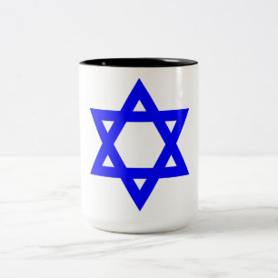 Caneca De Café Em Dois Tons ✡︎ Jewish Star de David