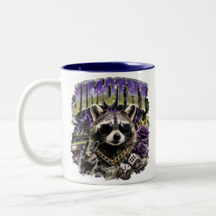 Caneca De Café Em Dois Tons Jimothy Cool Raccoon Moda Urbana de Rua