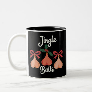 Caneca De Café Em Dois Tons Jingle Balls Humor Adulto Sarcástico Natal 