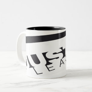 Caneca De Café Em Dois Tons JL B/W inclinado