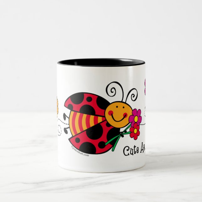 Caneca De Café Em Dois Tons Joaninha bonito como um inseto (Centro)