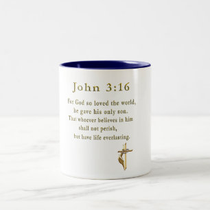 Caneca De Café Em Dois Tons João 3:16