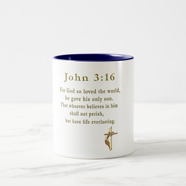 Caneca De Café Em Dois Tons João 3:16 (Centro)