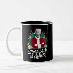 Caneca De Café Em Dois Tons Joe Biden Natal Papai Noel Alegre 4 De Páscoa Nata