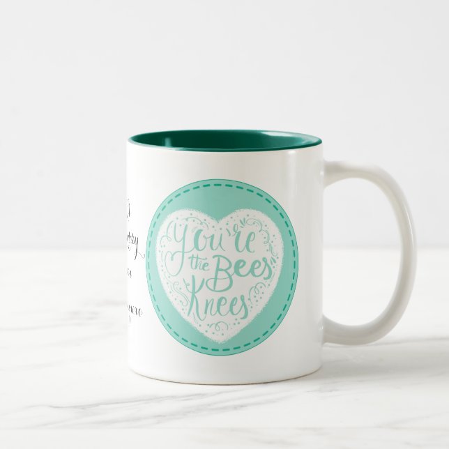 Caneca De Café Em Dois Tons joelhos das abelhas, namorados, aniversário, (Direita)