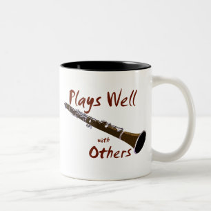 Caneca De Café Em Dois Tons Joga bem com outros Clarinet