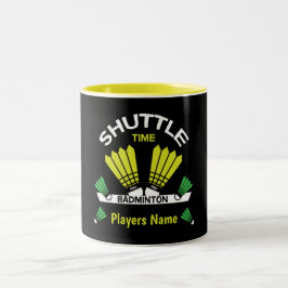 Caneca De Café Em Dois Tons Jogador Badminton Battledore Esportes