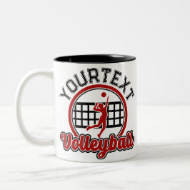 Caneca De Café Em Dois Tons Jogador da Equipe de Ataque à Bola do Espique de V