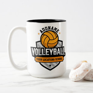 Caneca De Café Em Dois Tons Jogador da Equipe de Vôlei da Escola