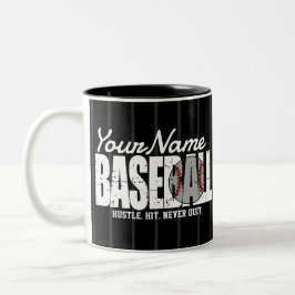 Caneca De Café Em Dois Tons Jogador da Equipe Pinstripe do ADD do Baseball Ret