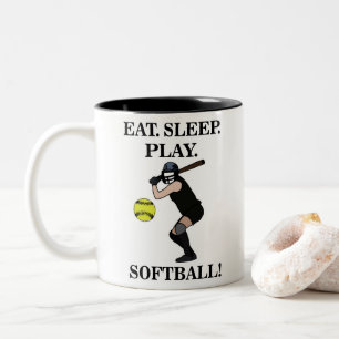 Caneca De Café Em Dois Tons Jogador de Esporte Softball
