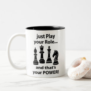 Caneca De Café Em Dois Tons Jogador de Estratégia de Xadrez