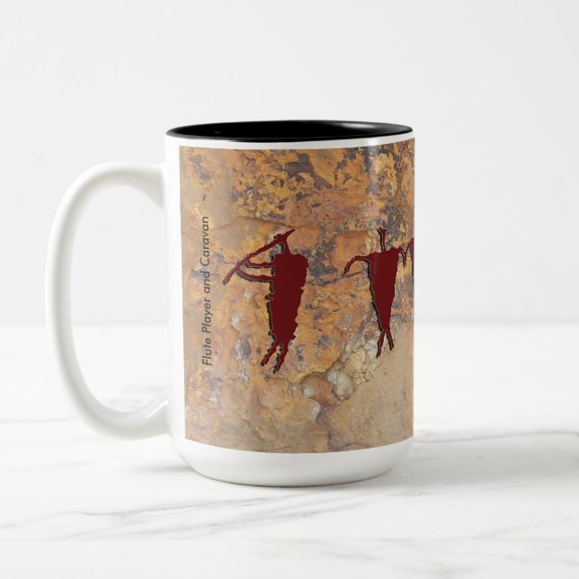 Caneca De Café Em Dois Tons Jogador de flauta e caravana (Esquerda)