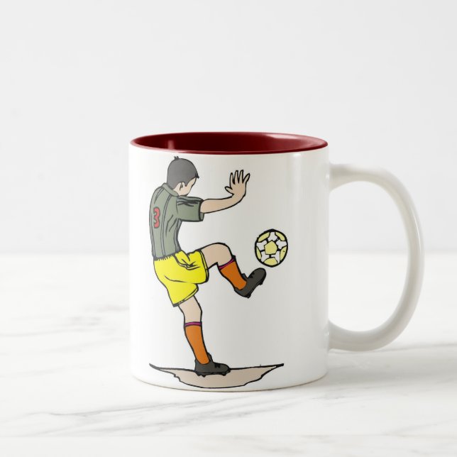 Caneca De Café Em Dois Tons Jogador de futebol (Direita)