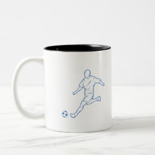Caneca De Café Em Dois Tons jogador de futebol