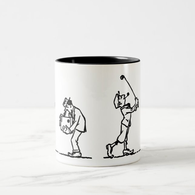 Caneca De Café Em Dois Tons Jogador de golfe - como um chefe (Centro)