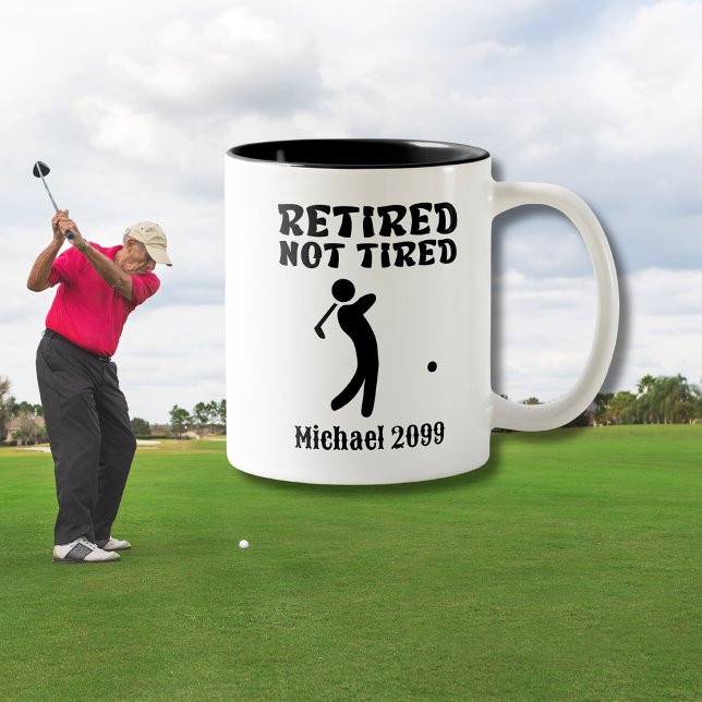 Caneca De Café Em Dois Tons Jogador de Golfe não Centeado (Criador carregado)