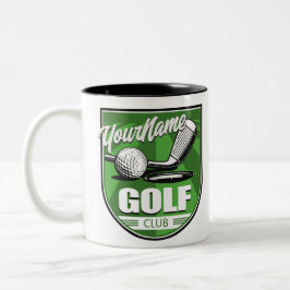 Caneca De Café Em Dois Tons Jogador de Golfe Personalizado